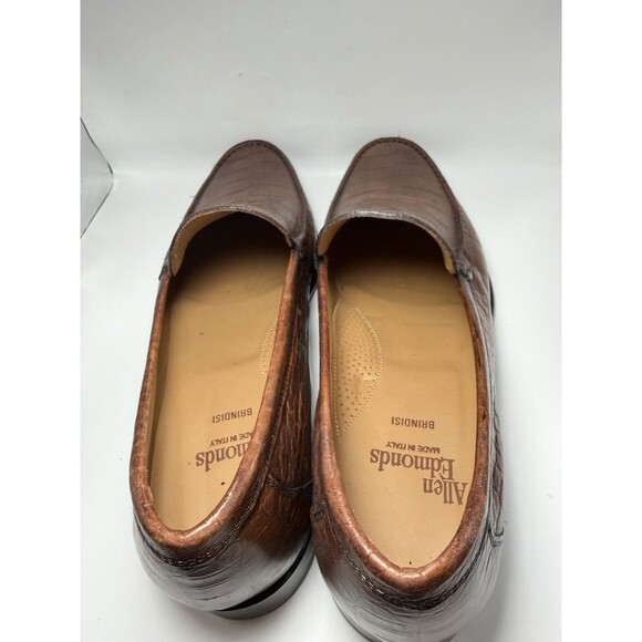 Allen Edmonds Brindisi Crocodile Embossed Leather Loafers Brown Italy Men’s 13 D - Picture 4 of 7